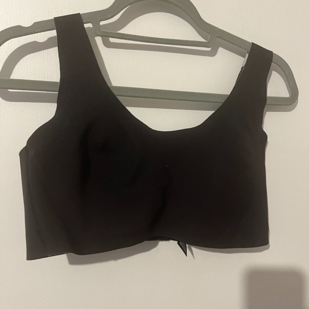 AVIA BLACK PADDED NO WIRE BRA SZ L A-C